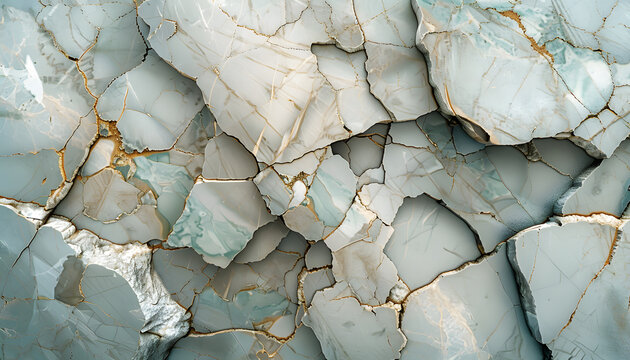 A close-up view of stunning blue-green agate stone with intricate patterns and golden veins, showcasing natural beauty and elegance.