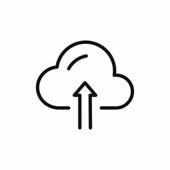 upload cloud data icon sign vector