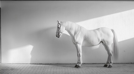 Fototapeta premium horse in stable, horse farm