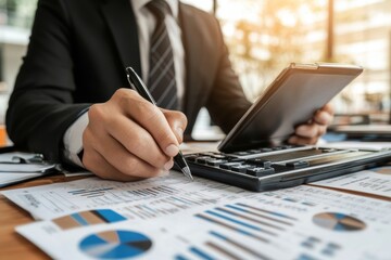 High income investor calculating taxes and exploring tax efficient funds for smart planning