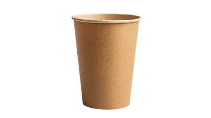 Brown paper cup on transparent background