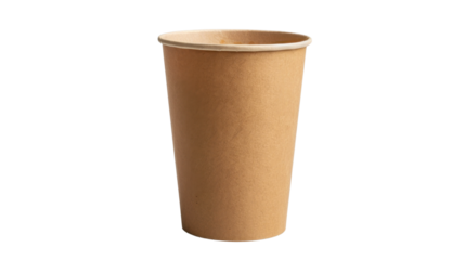 Brown paper cup on transparent background