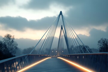 Obraz premium Architectural photography showcasing a 3d model of an innovative bridge design project