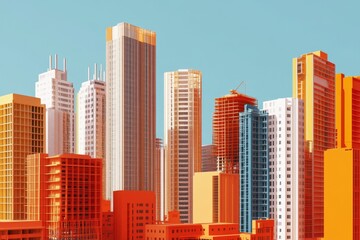 Fototapeta premium 3d illustration showcasing urban construction concepts with innovative architectural designs