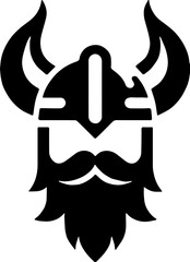 Iconic Viking Logo with Viking Helmet, Norse Mythology Symbol, Scandinavian Culture Emblem, Warrior Spirit Representation, Nordic Branding for Games, Clothing, and Sports Teams