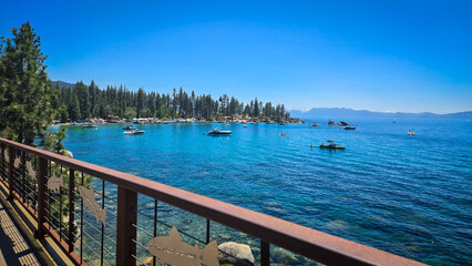 Walking path to the beach at lake tahoe