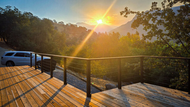 Sunrise from behind the peaks
