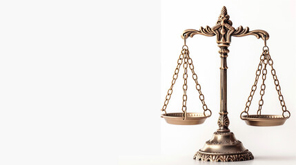 Scales of justice isolated on white background.