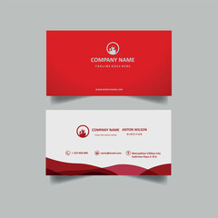 business card, elegant red