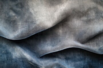 Close-up of Draped Grey Fabric with Fine Texture