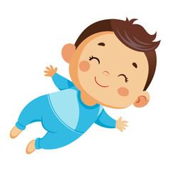 Cute baby lying on his back