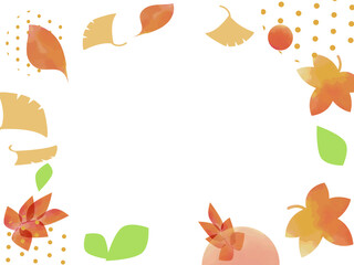 秋の落ち葉のフレーム