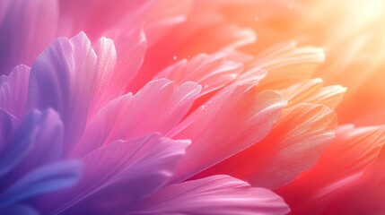 Close-up of colorful flower petals in soft focus, abstract nature background. Floral beauty and tranquility concept