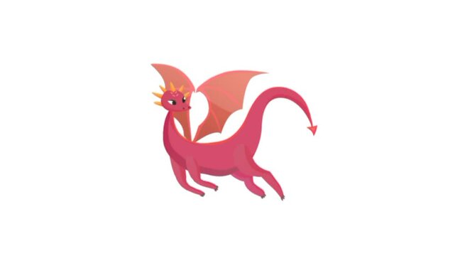 Red dragon. Flying dragon character 4k