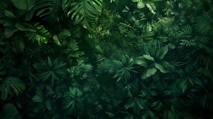 Abstract Green Tropical Leaf Pattern Background