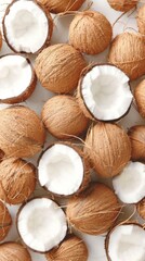 Fresh organic ripe coconut fruits. Fresh coconut fruits.