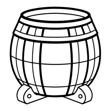recommend clip art: Minimalist vector outline of a barrel icon for versatile use.