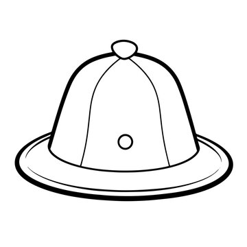recommend clip art: Sleek hat outline icon in vector format for fashion designs.