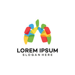 Lungs Logo Icon Design Vector