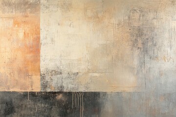Abstract Textured Wall with Orange, Gray, and Black Paint