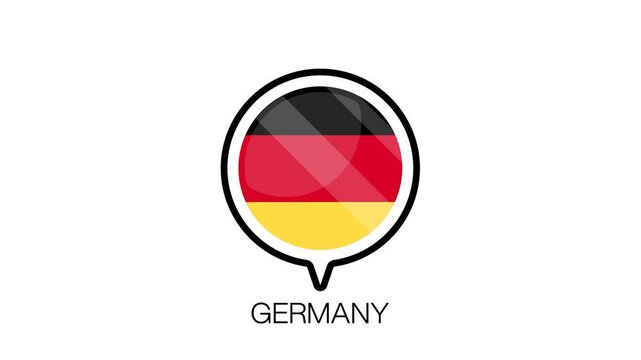 germany Flag Animated - Animated National Country Symbol in Motion transparent background 4K
