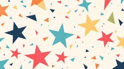 Obraz premium Colorful Stars and Triangles Pattern.