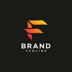letter F logo design vector template illustration.