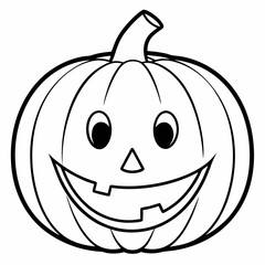 Halloween pumpkin style outline drawing