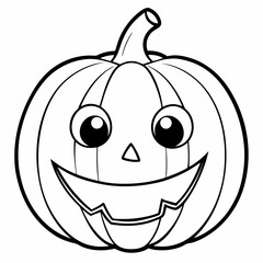 Halloween pumpkin style outline drawing