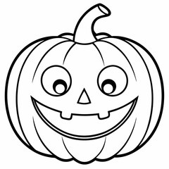 Halloween pumpkin style outline drawing