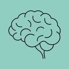 Line drawing of brain minimalist style 