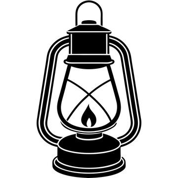 black lantern with flame clip art preview