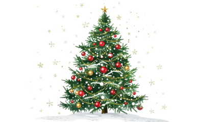 Christmas tree on transparent background