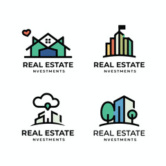 Fototapeta premium Modern Real Estate Logo Set
