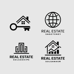 Fototapeta premium Modern Real Estate Logo Set