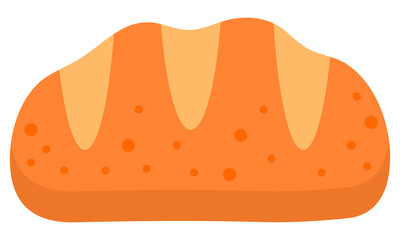 Bread loaf flat icon isolated on white background.