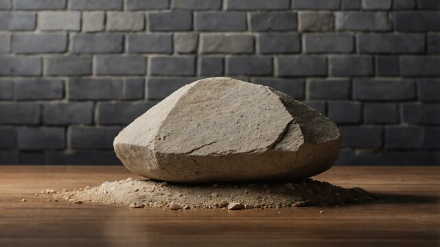 claystone stone centered in aesthetic background