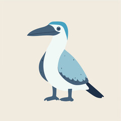 Obraz premium Vector Illustration of a Blue-Gray Bird in Simple Style