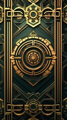 Obraz premium Abstract Gold and Green Pattern.