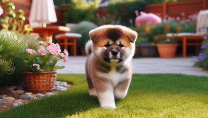 Obraz premium Akita Inu - Shiba im Garten