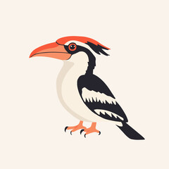 Obraz premium Vector Illustration of a Colorful Hornbill Bird