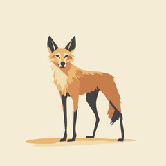 Obraz premium Vector Illustration of a Standing Fox in Warm Tones