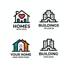 Fototapeta premium Modern Real Estate Logo Set