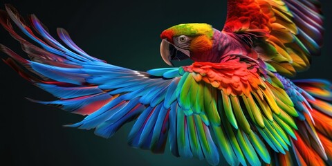 Fototapeta premium The Phopus bird: A vibrant species of parrot belonging to the small hooked-beak avian family.