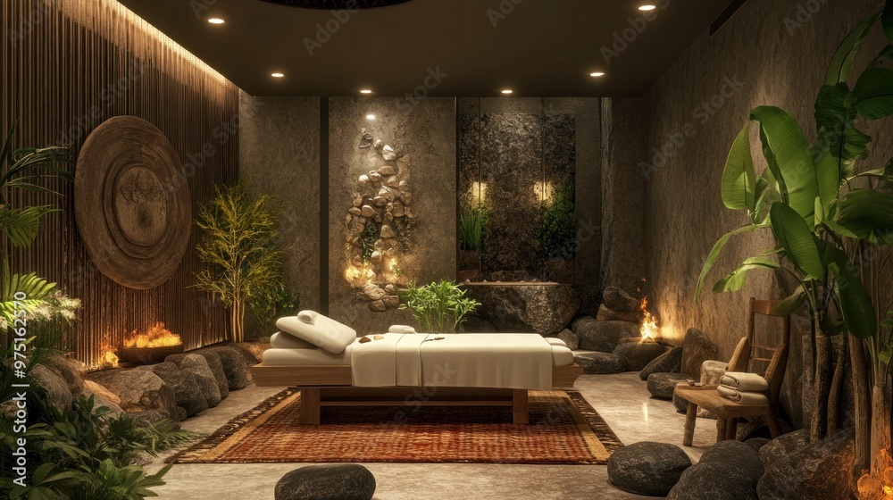 Poster relaxing spa interior design