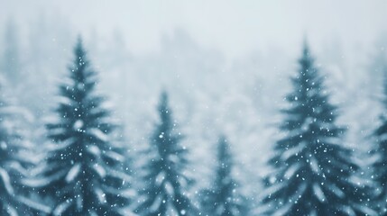 Obraz premium A picturesque winter forest with a blanket of fresh snow, Generative AI 