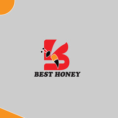 Honey bee logo vector illustration