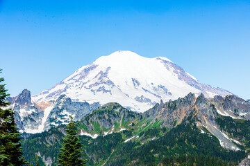 snow covered mountains