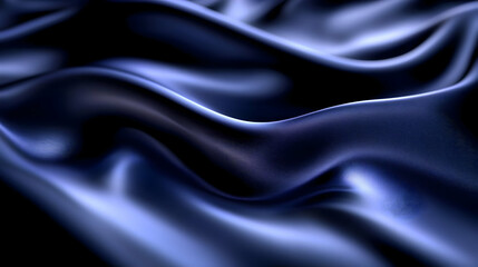 Obraz premium Flowing blue fabric drapes create an elegant background