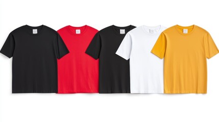 Blank T Shirt Mockup   Black  Red  White  Yellow Colors